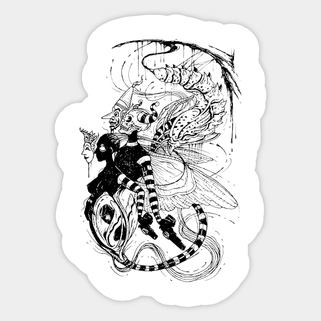 BULLET WITH BUTTERFLY WINGS 5 Sticker by roombirth